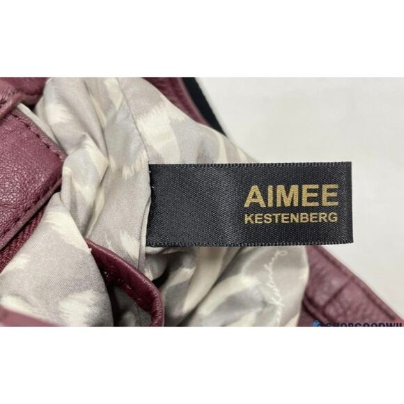 AIMEE KESTENBERG BURGANDY TRIBECCA LEATHER CROSSBODY SHOULDER BAG - Picture 11 of 14